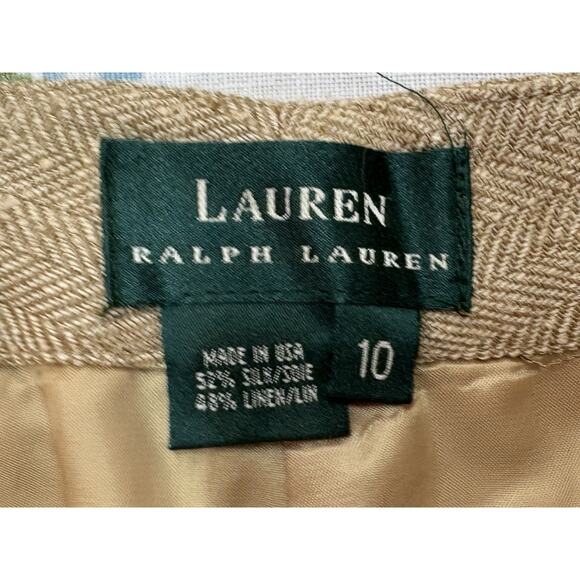 Lauren Ralph Lauren Westbury Linen Pants Earthtone Size 10 Wide Leg NWT - Picture 2 of 12